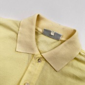 70's 80's ビンテージ!!◆CHEMISE LACOSTE シュミーズラコステ 文字ワニ 鹿の子 半袖 ポロシャツ /ライトイエロー 系/メンズ
