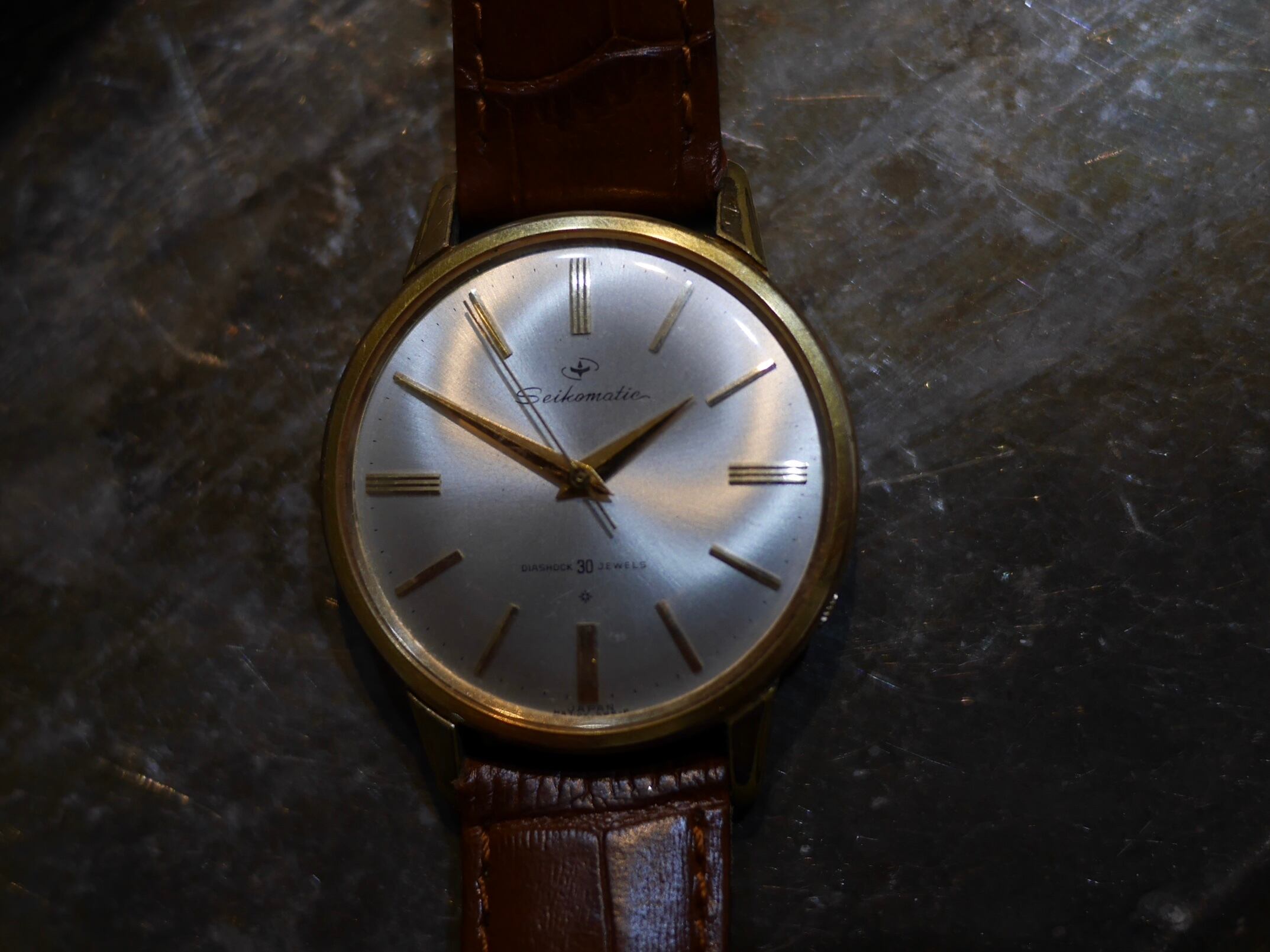 SEIKO】 1960s セイコー マチック 30石 ノンデイト 金無垢インデックス 