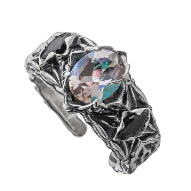 ロンバスミスティックリング白虹 ACR0290 Rhombus Mystic Ring White Rainbow シルバーアクセサリー Silver Jewelry Brand