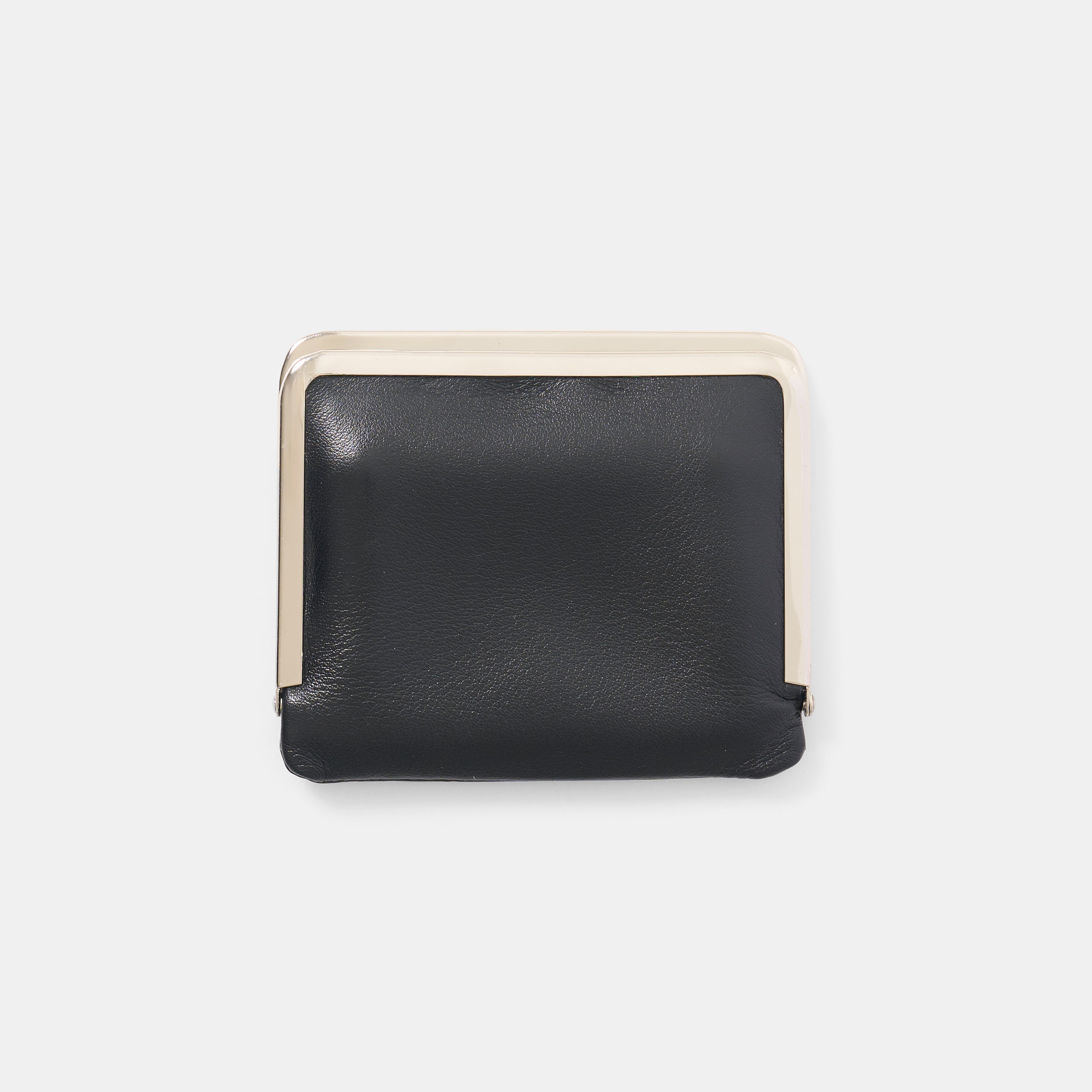 SAC À MAIN】Framed Leather Half Wallet BLACK（GOLD） | Morphee
