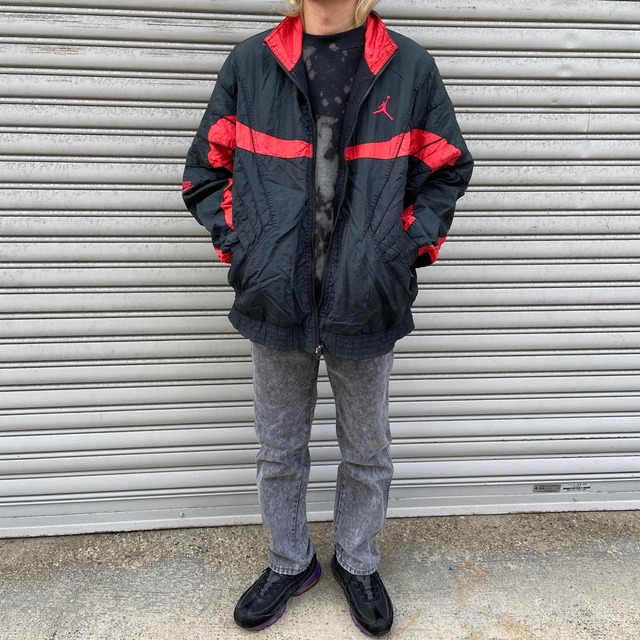 80s NIKE ジョーダン ナイロンジャケット ジャンプマン 黒 XL