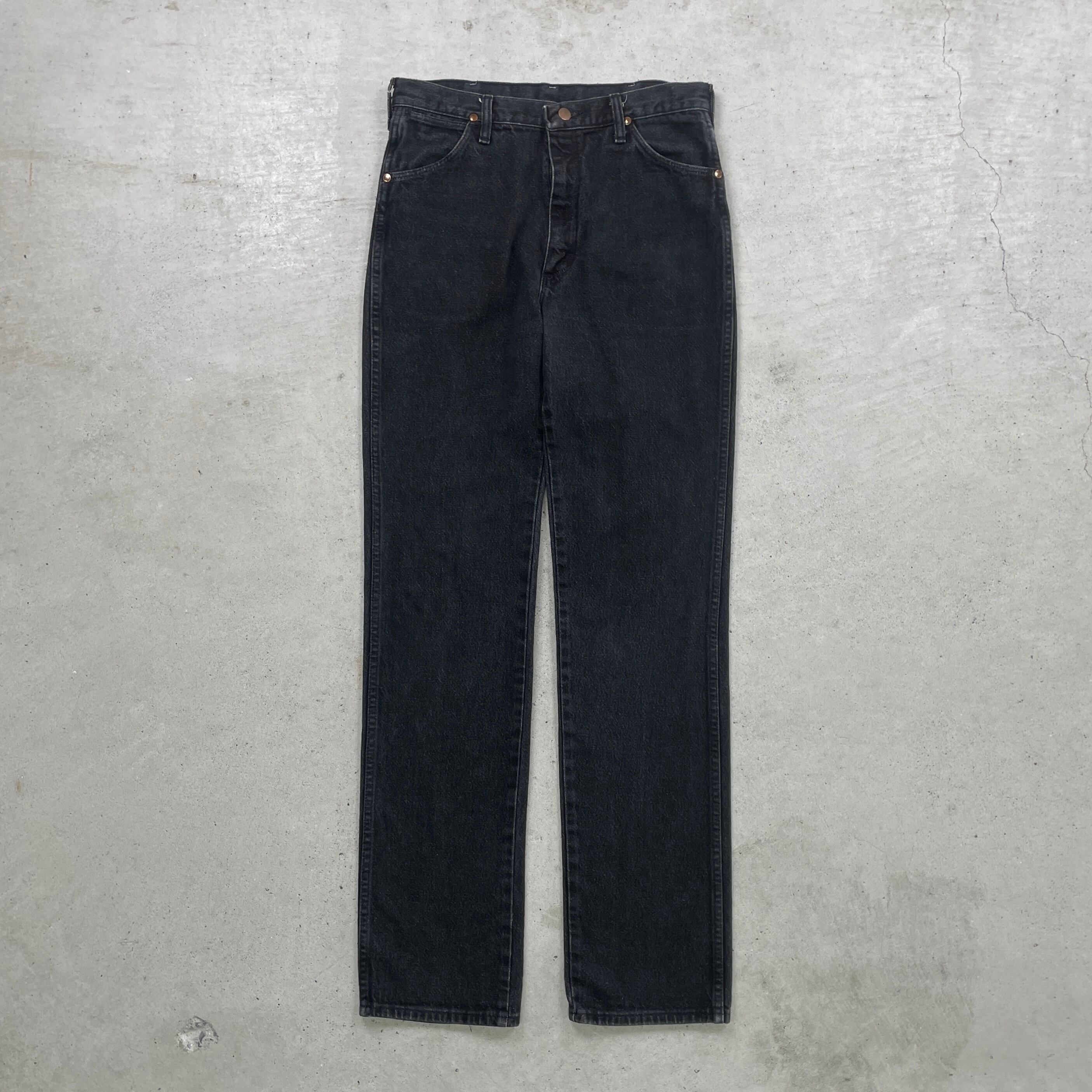 90s Wrangler ラングラー USA製 先染め ブラックデニム パンツ 90年代 USA製 Wrangler ラングラー ブラックデニムパンツ 先染め