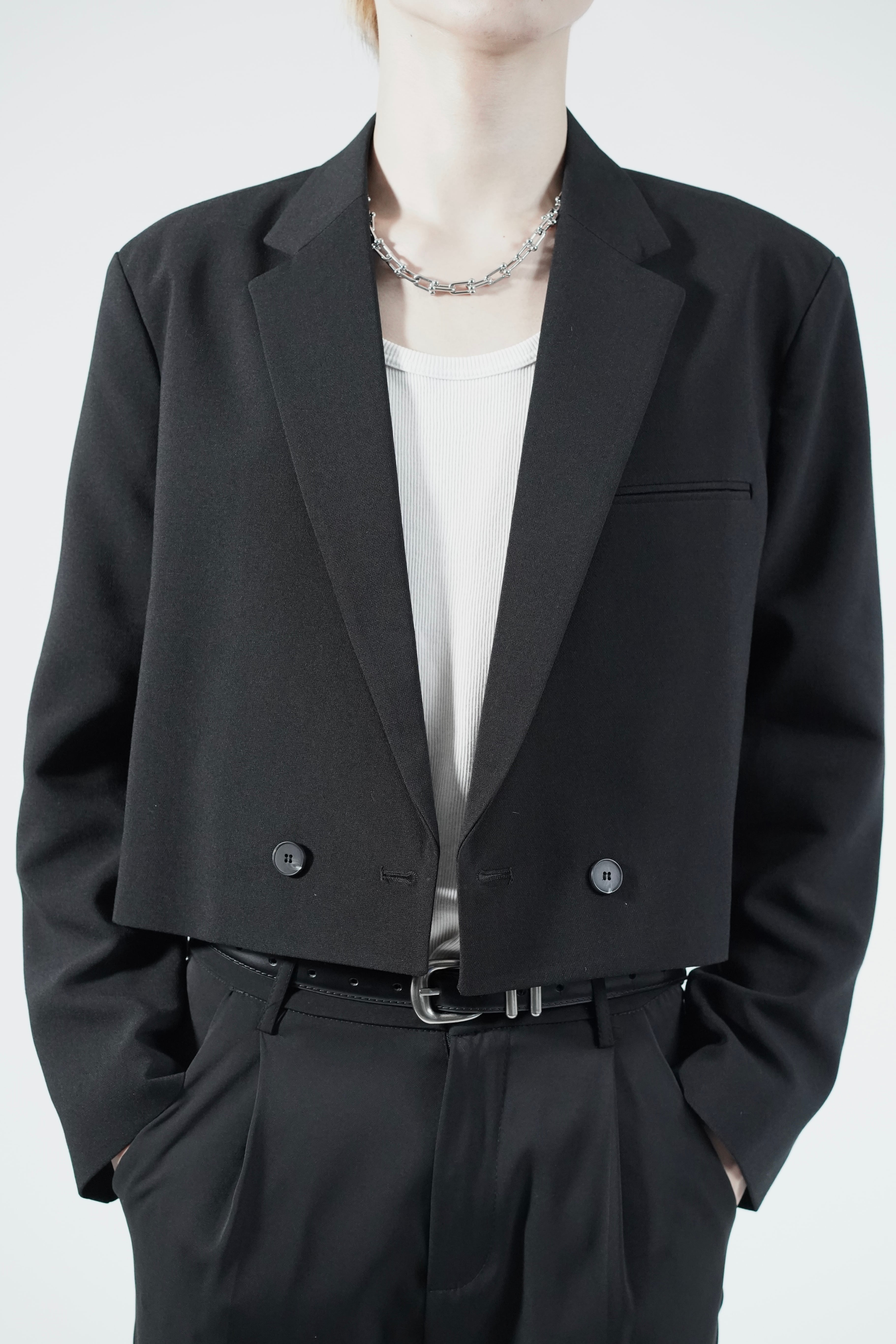 ALUDE SELECT】double breasted short jaket | 【ALUDE】韓国メンズ