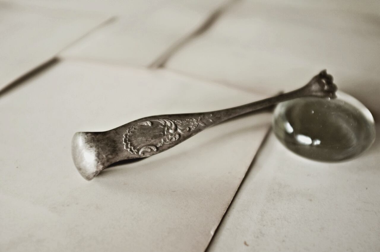 フランスアンティーク 獅子爪とロカイユに咲く野花とシュガートング