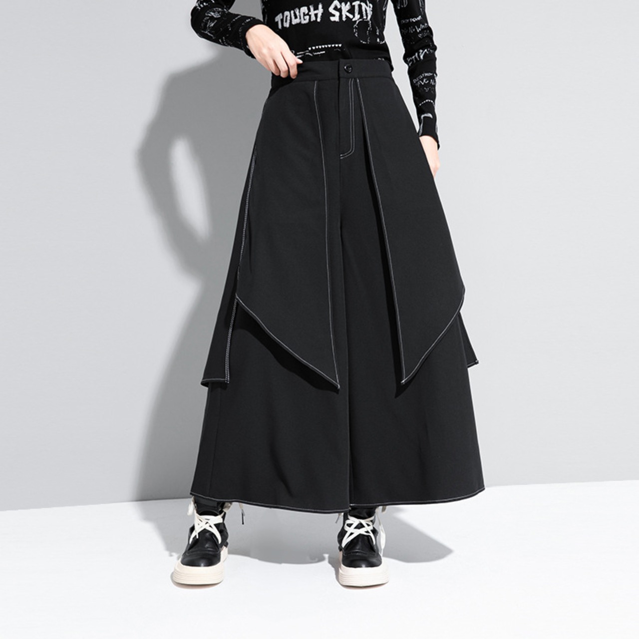 Overlap Wide Leg Pants / オーバーラップ ワイドレッグ パンツ