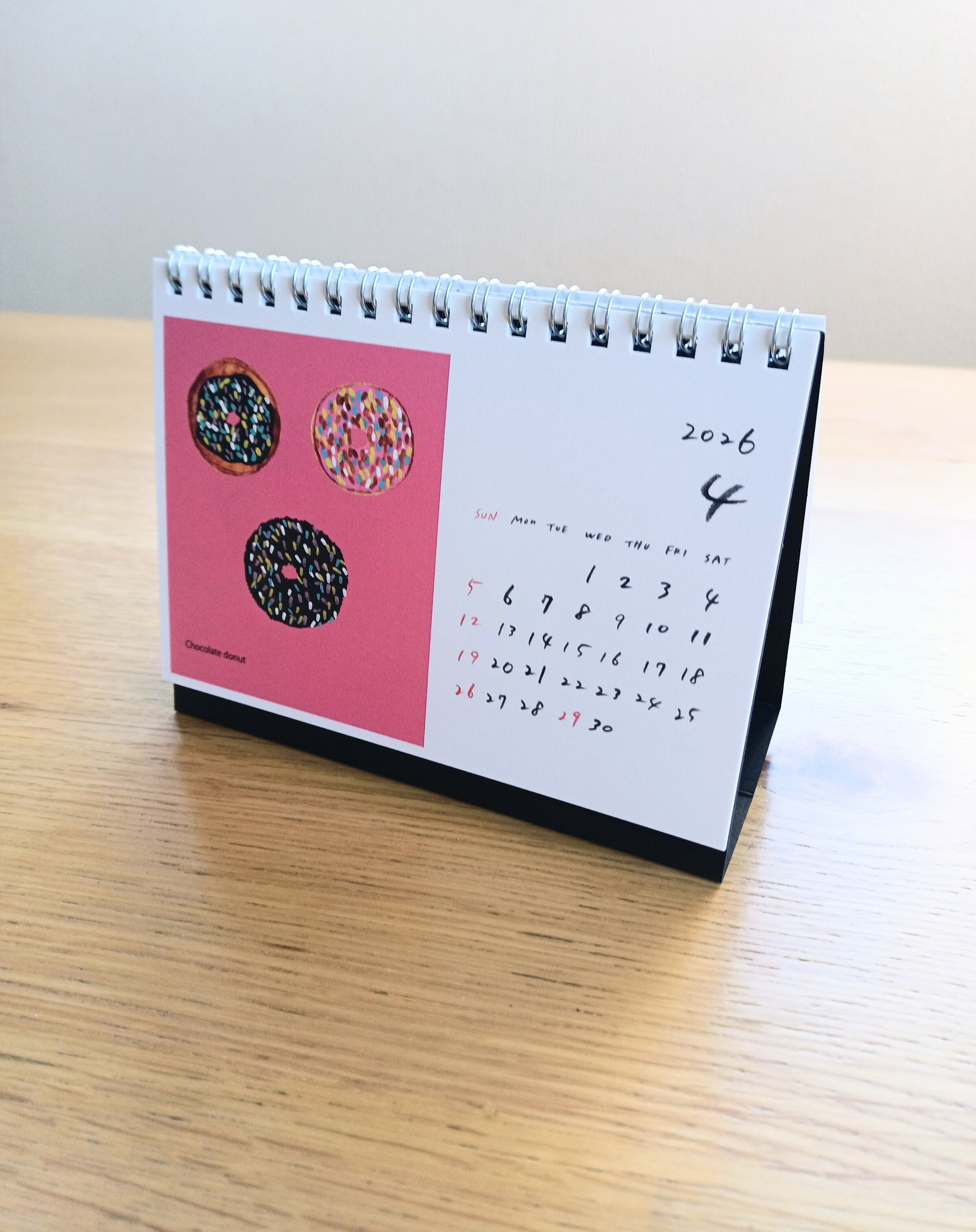 2026年度1月はじまり 卓上チョコレートカレンダー お菓子イラスト 2026カレンダー チョコレート