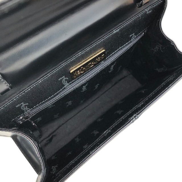Yves Saint Laurent イヴ・サンローラン ショルダーバッグ ブラック YSLモチーフ レザー 2way ミニバッグ vintage ヴィンテージ オールド sd7ybz