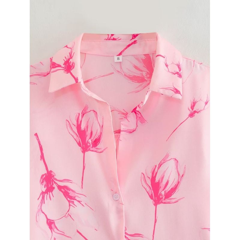 トップス Yuki flower print skipper shirt 100546 | toujouage