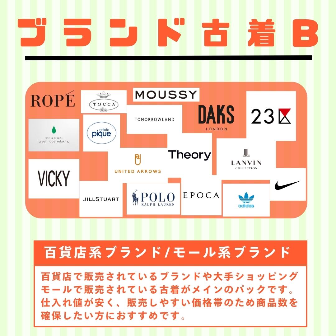 【K007】国内古着 ハイブランド/百貨店ブランド 古着AAランク アソート 古着 卸 転売 仕入れに K007】国内古着 ハイブランド/百貨店ブランド 古着AAランク アソート