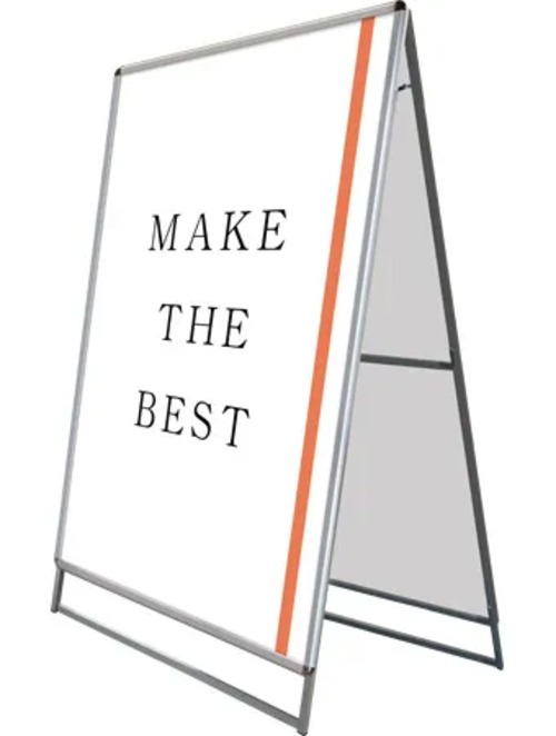 ポスターグリップスタンド看板 屋外用 B0両面シルバー