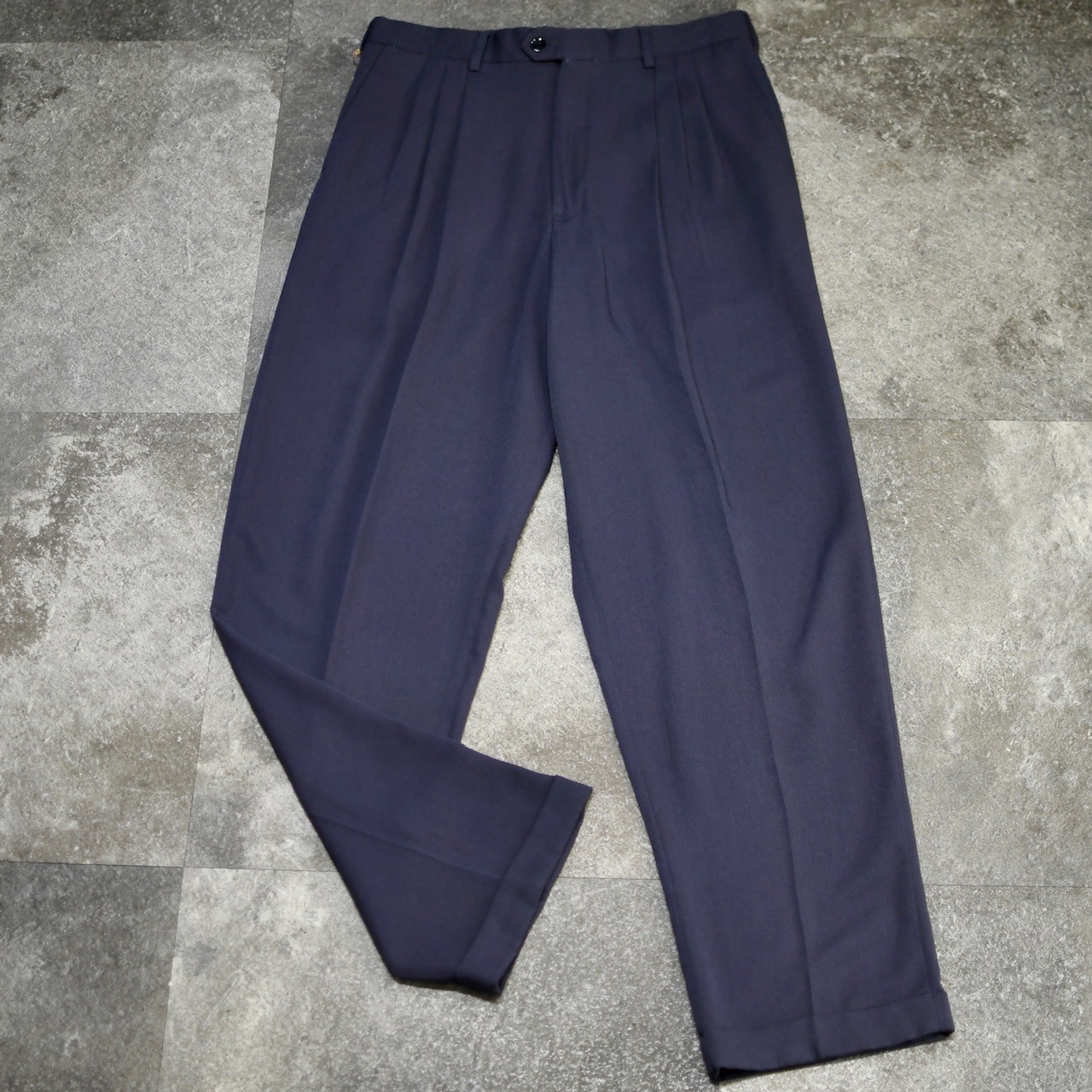 rayon blend 3tuck slacks faded navy