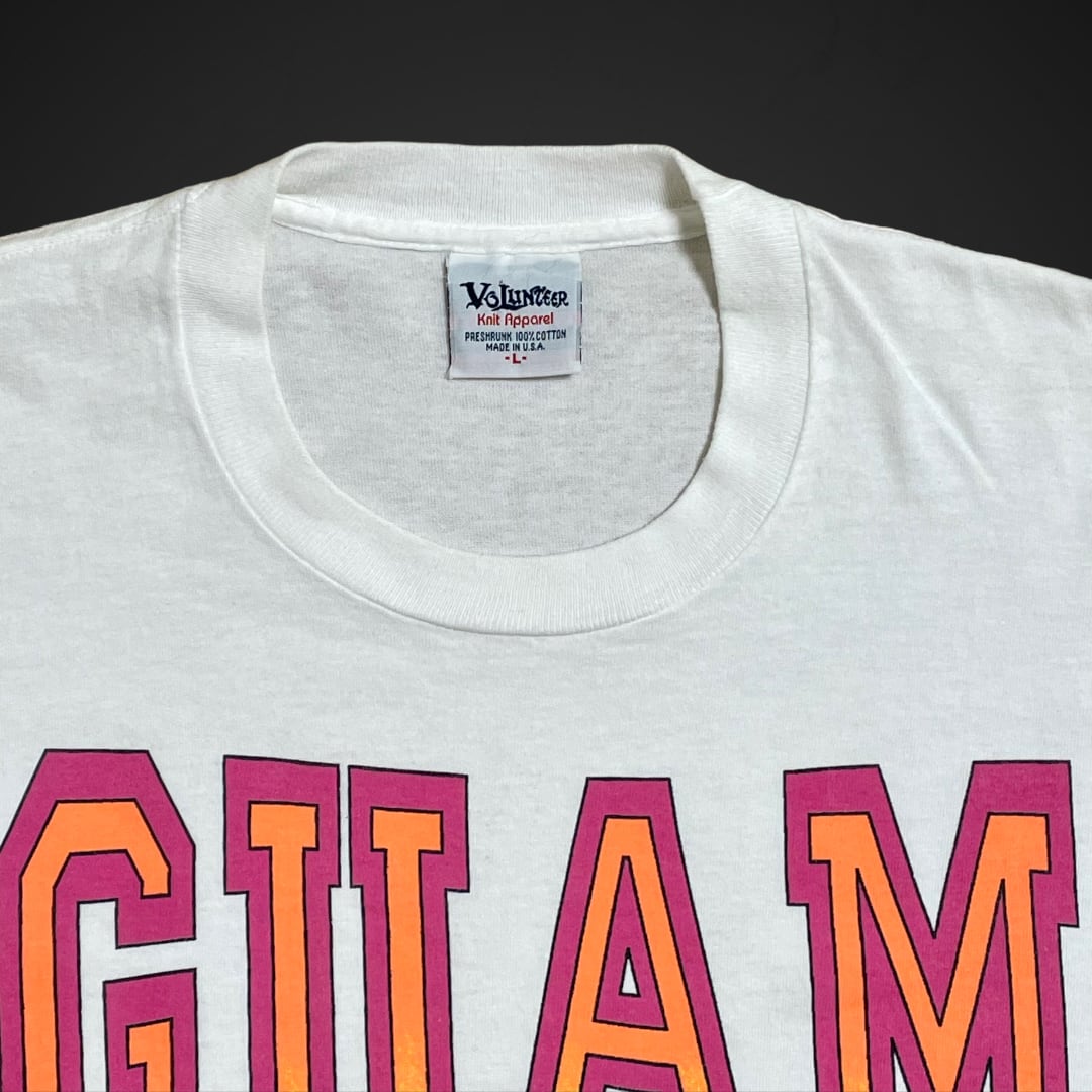 volunteer】90s USA製 Tシャツ GUAM ビッグロゴ シングルステッチ 刺繍
