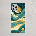 受注生産 iPhoneケース 月と波のブルー星図｜星図アート STAR013C