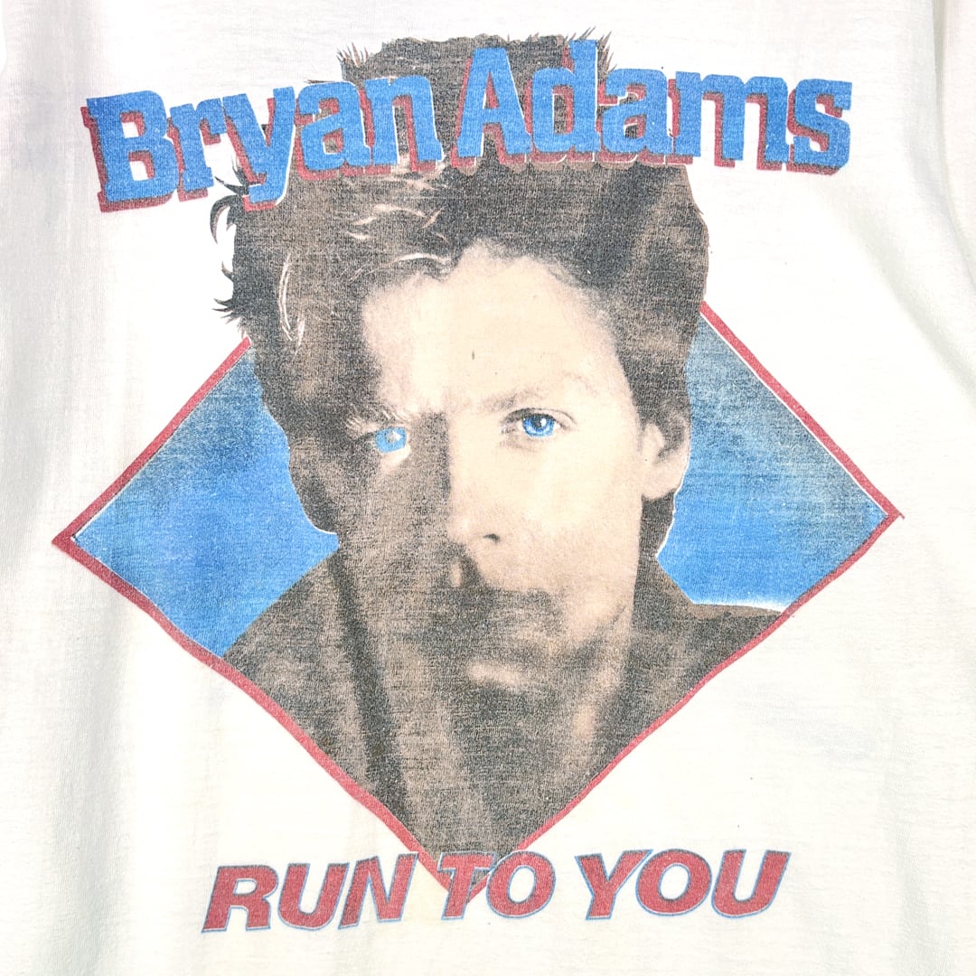 80s ブライアンアダムス パキスタン製 ヴィンテージTシャツ RUN TO YOU