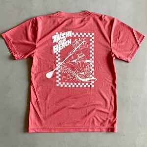 SUNDOWNER×TAKEUCHI ATSUSHI  コラボ半袖SUPガールTシャツ（レッド）