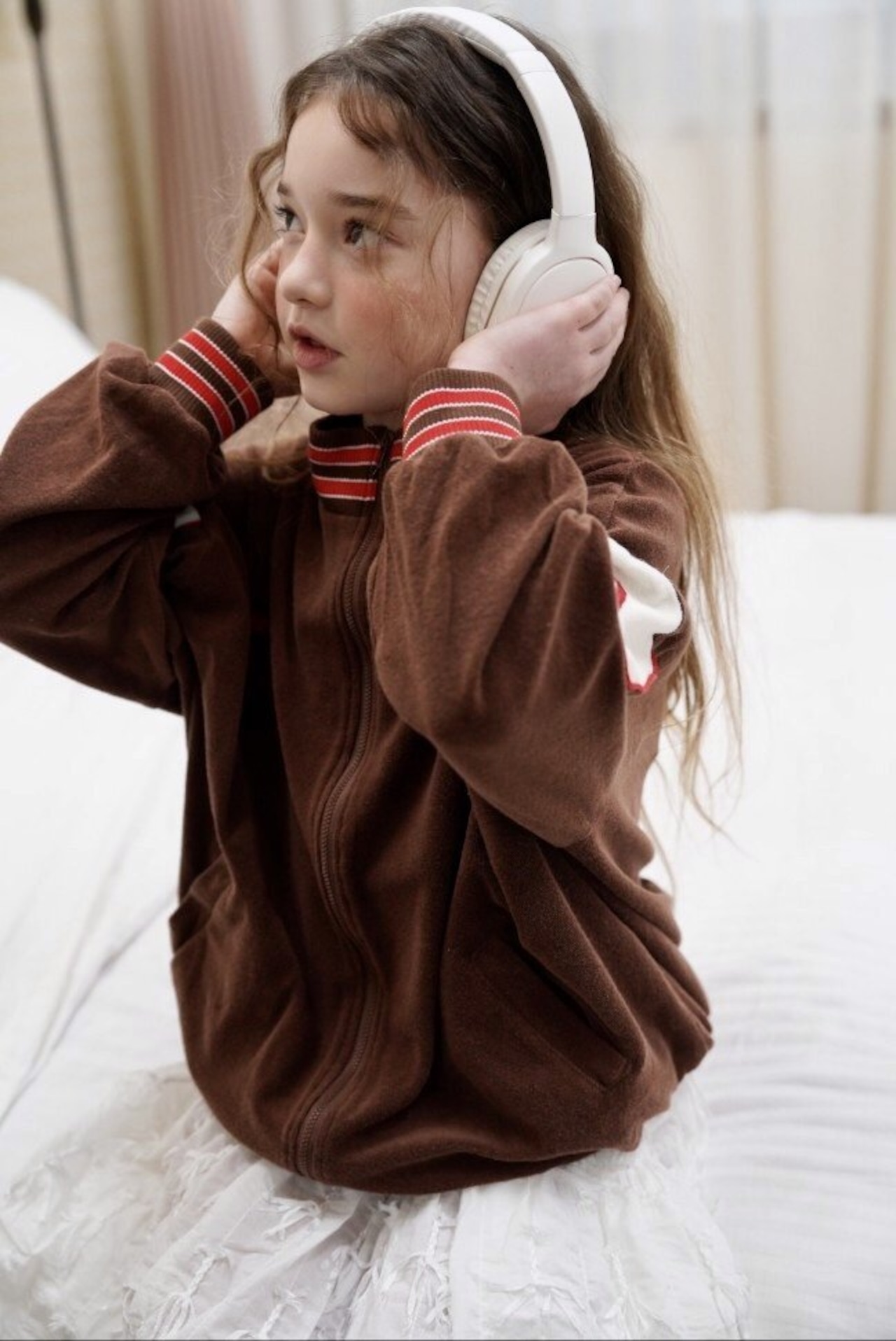 【Ramijini】パルプ地スタジアムライトジャンパー brown KIDSサイズ 90〜120cm 240212ra - 2