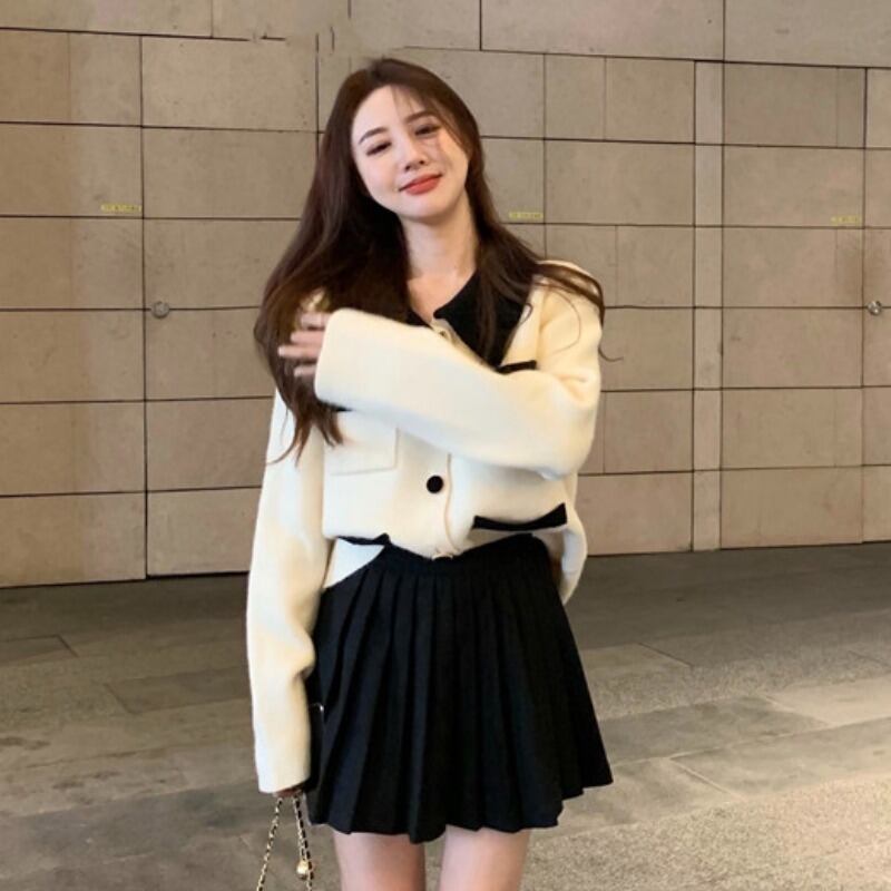 セーター ショートスプリングホワイトトップス ロング カーディガン 春物 YY-ファッション29863584034