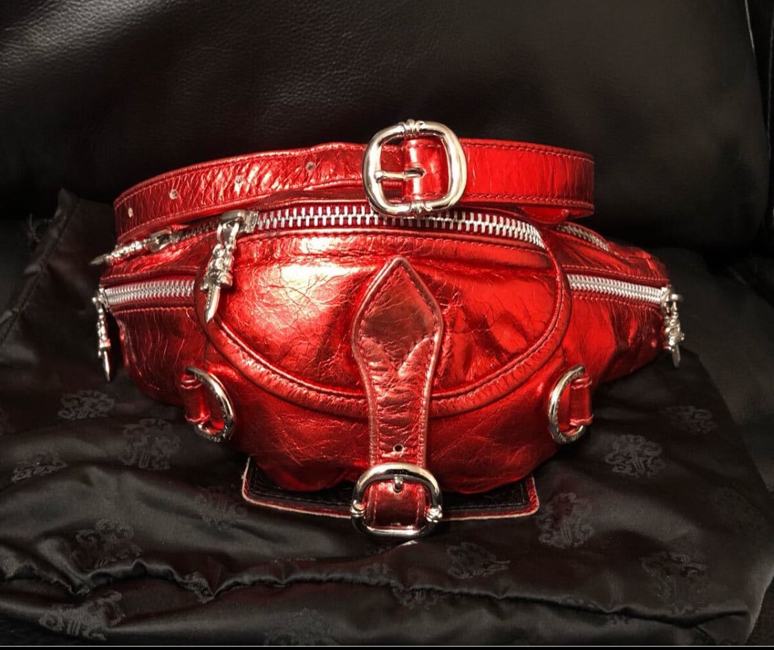 CHROME HEARTS クロムハーツ スナットパック ミニ レッド ショルダー