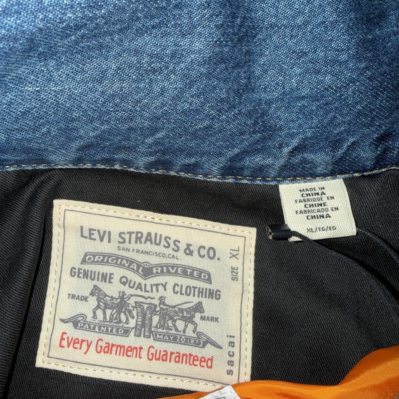 【sacai / Levi's】サカイ リーバイス デニム × ナイロンツイル MA-1 ジャケット リバーシブル