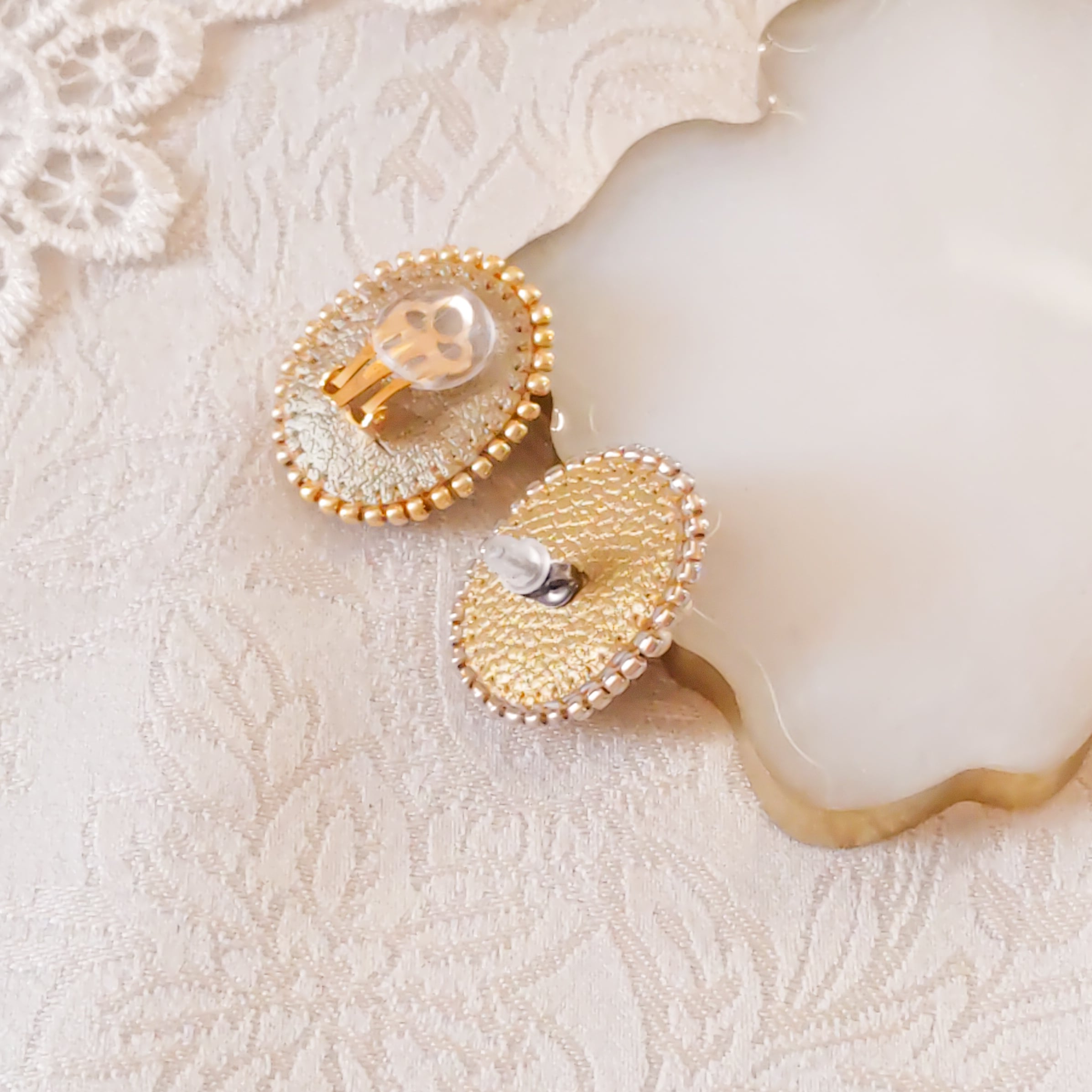 貴婦人のカメオ《オリーブグリーン》イヤリング＆ピアス | sepiange