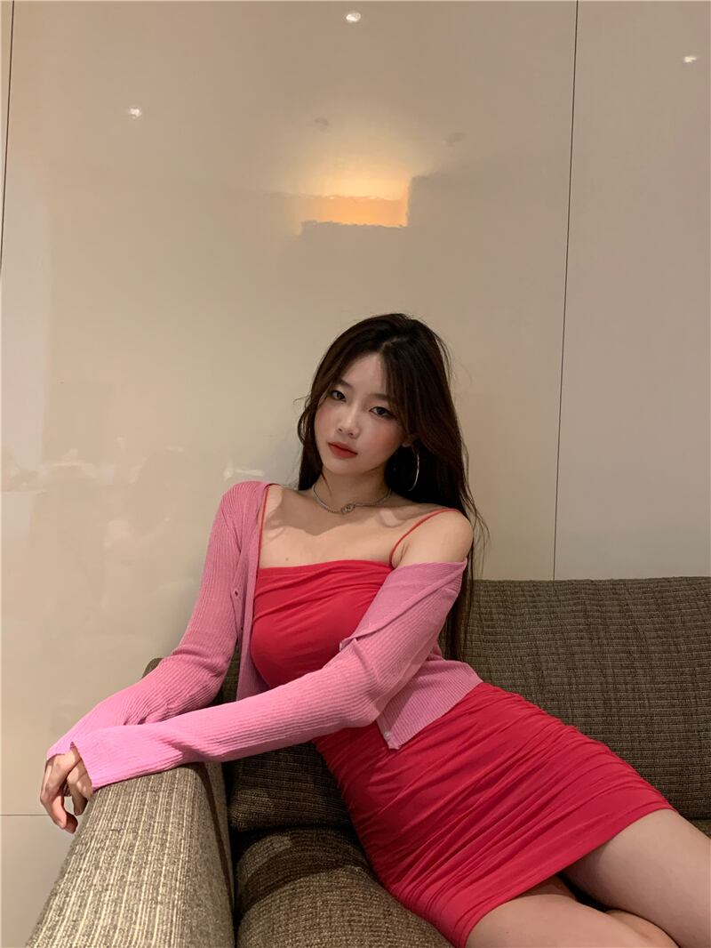 ドレス レッドスリムスカート サマー 夏物 ブラックストロベリース57472178003