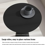 黒　ブラック　ローテーブル　サイドテーブル　コーヒーテーブル　ラウンド　円形　おしゃれ　シンプル　韓国風　かっこいい　高級感　スタイリッシュ　手触りいい　傷つきにくい　耐久性あり　金属　オーク材　ミニマリスト