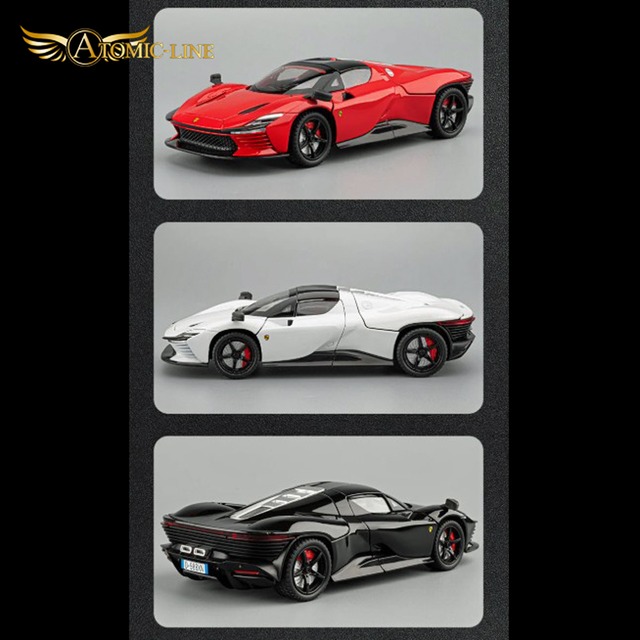 フェラーリ デイトナ SP3 ミニカー 1/22 全3色 ライト点灯 エンジンサウンド 合金モデル 模型 ジオラマ