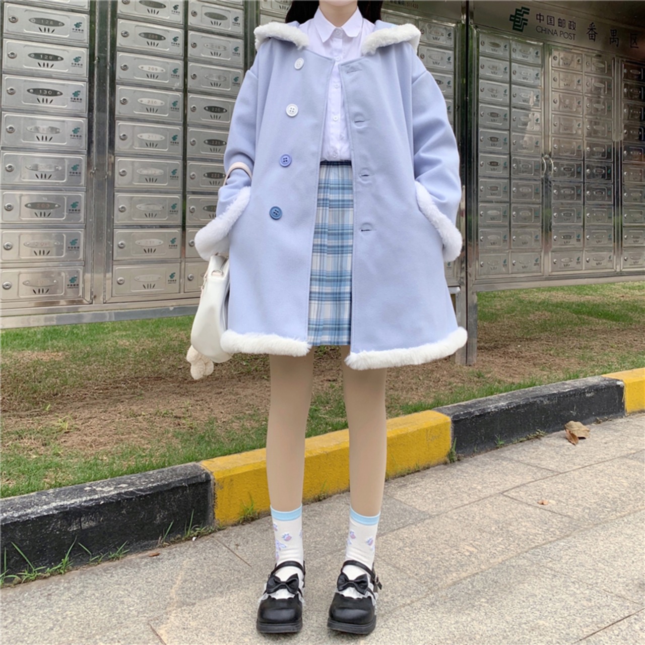 ネイビーカラーコート フェミニン 大人ガーリー 大人可愛い 大人 