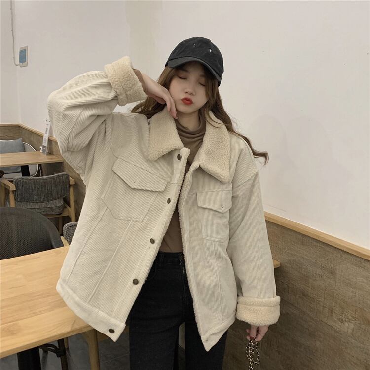 コーデュロイジャケット オータムウィンターベルベットウールカーディガン 秋物 冬物 萌量不足19520956233