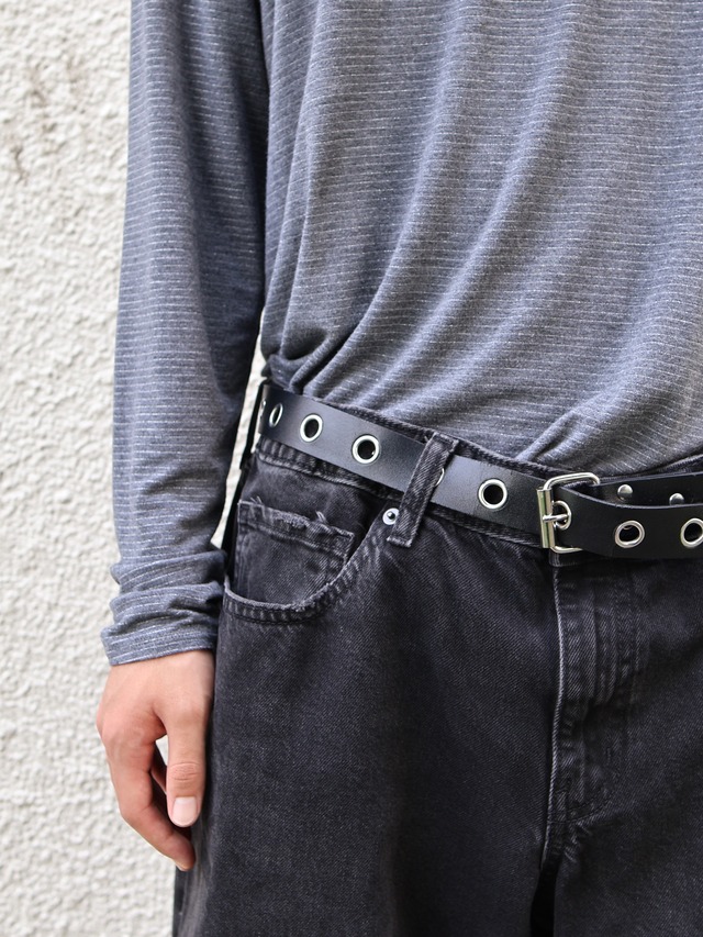 black wide denim pants
