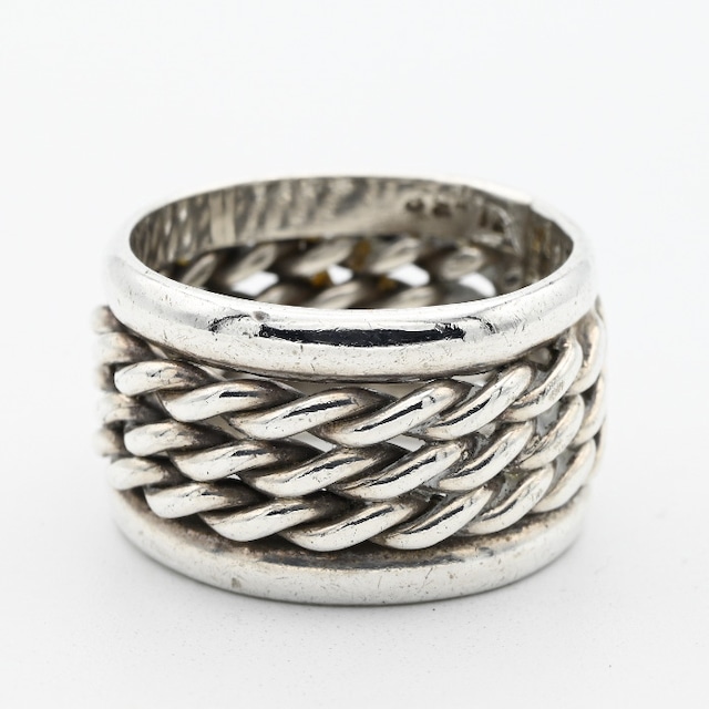 Rope Design Wide Band Ring #21.0 / Mexico