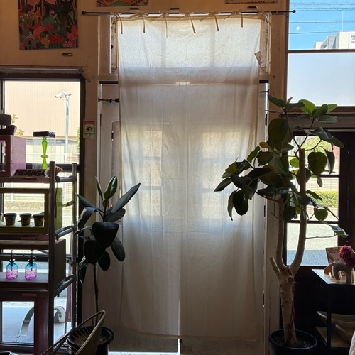 TOPANGA Homefurnishing India Cotton Sheeting curtain　インド　コットンシーチングカーテン　110×240cm　ホワイト　白　綿　ナチュラル　間仕切り　掃き出し窓　レースカーテン　ドレープカーテン　中厚　カーテンポール　暖簾