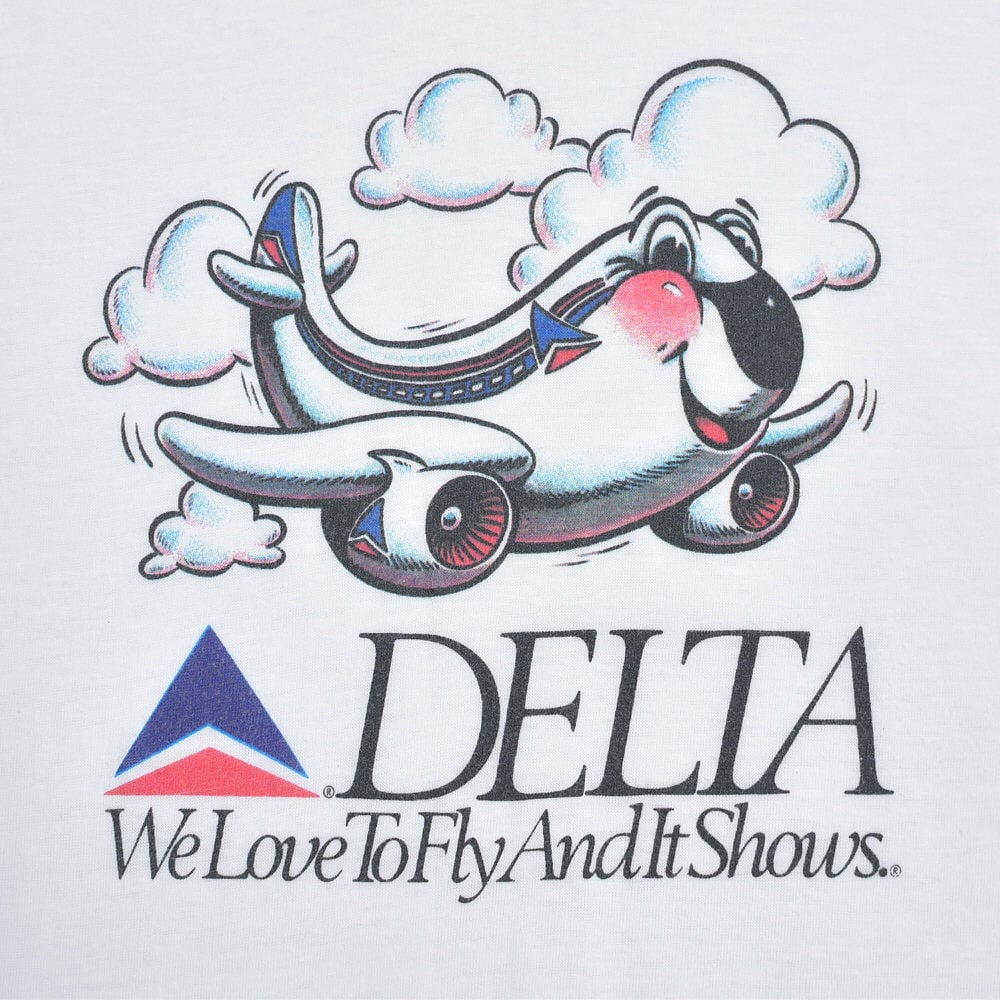80s USA製 DELTA デルタ航空 企業Tシャツ キャラクター プリント