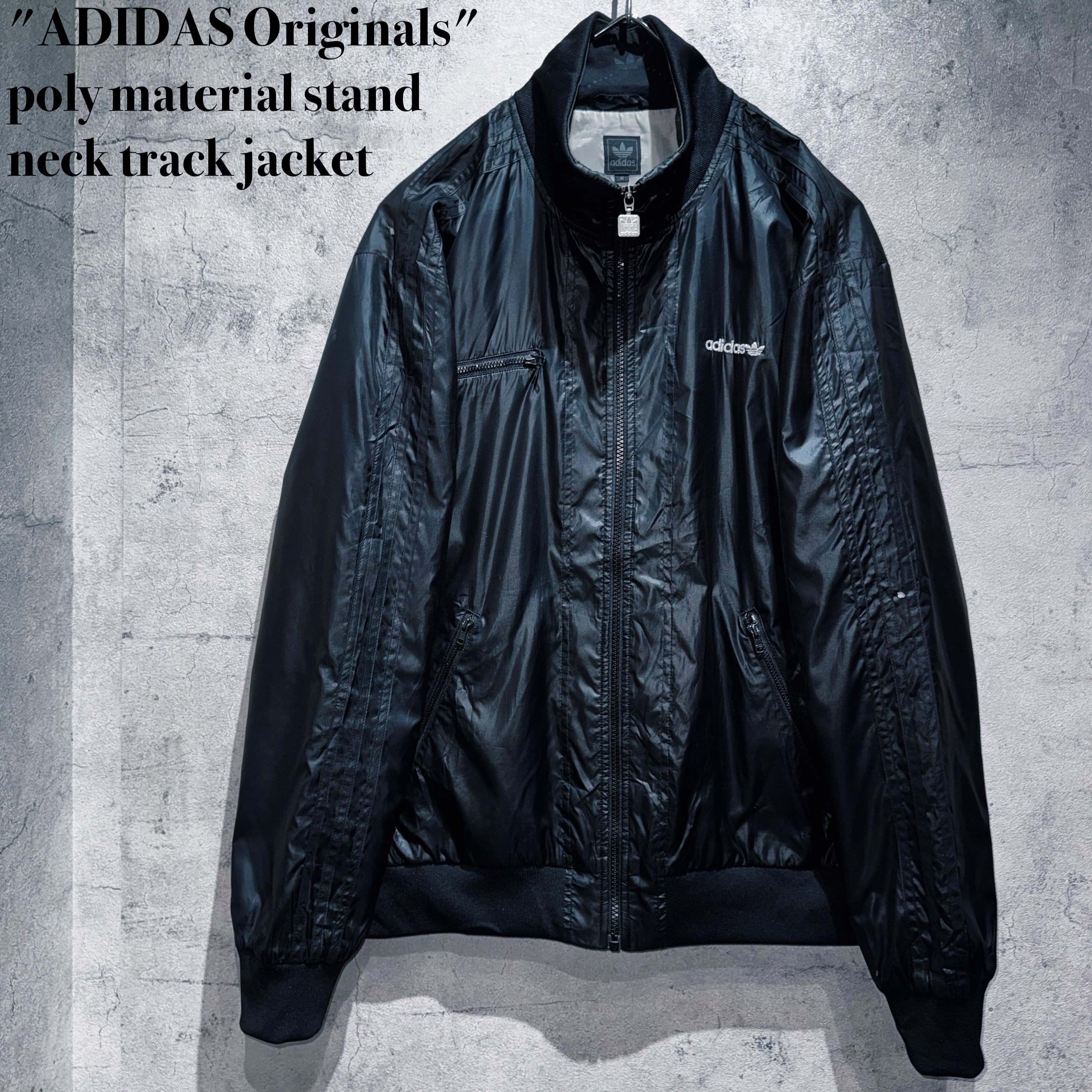 "ADIDAS Originals"poly material stand neck track jacket
