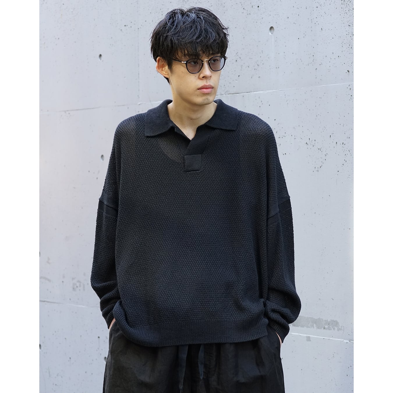 The Viridi-anne] (ザヴィリディアン) VI-3978-07 LINEN BUTTON POLO