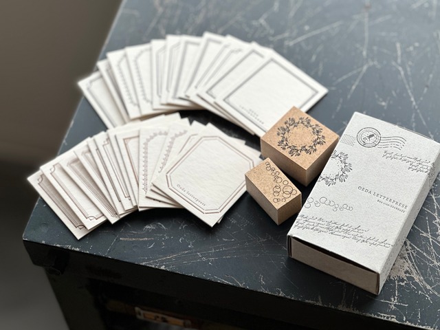 【限定販売】 FRAME mini card ＆ stamp SET (Gray box）