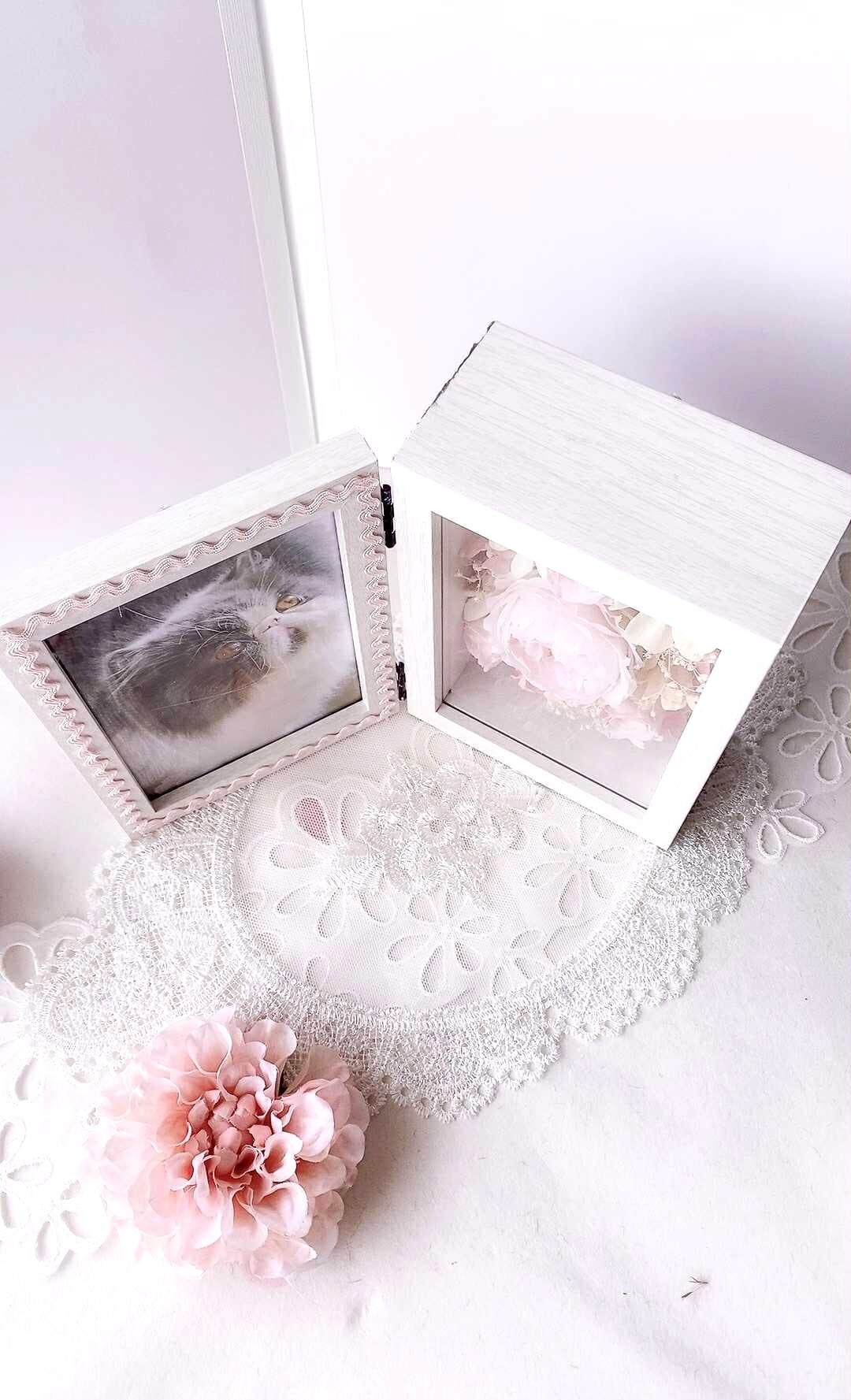 ことばの花束フラワーフレーム【PE-604】約14.5×21.5㎝│木枠両面ガラスフレーム│贈り物｜写真│名入れ│メッセージ対応｜記念日│誕生日ギフトに