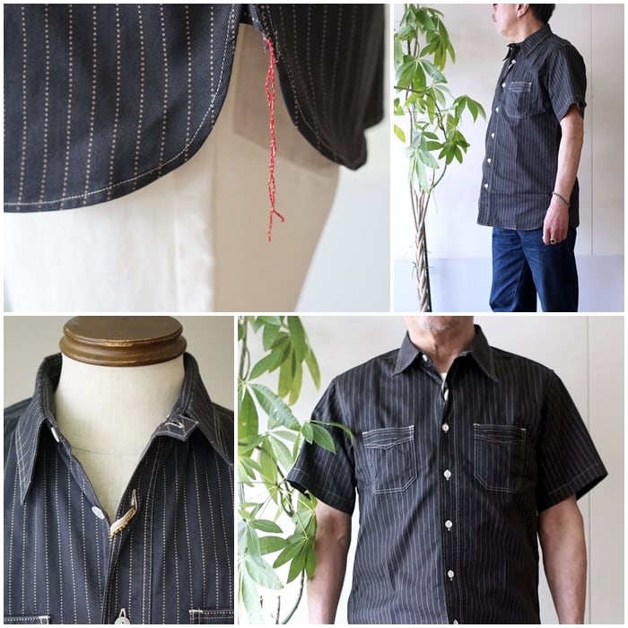 SUGARCANE シュガーケーン 半袖ブラックウォバッシュシャツ 東洋