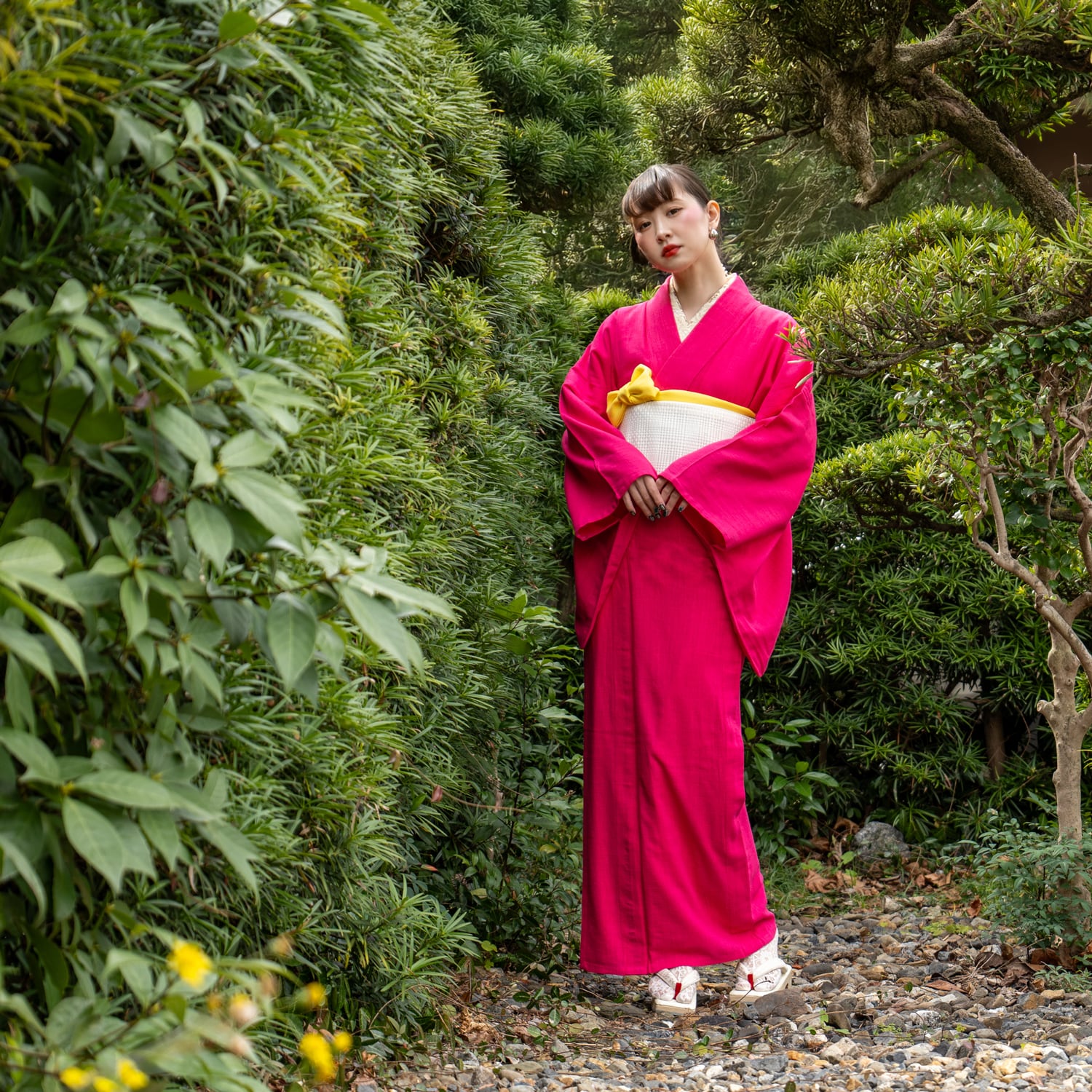 モダンアンテナ　綿麻着物　色無地　マゼンタ　M 4色》色無地 綿麻きもの（受注商品） | 【公式】モダンアンテナ
