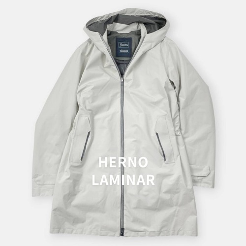 HERNO LAMINAR ヘルノ ラミナー GORE-TEX ゴアテックス フーテッド 中綿インナー スプリングコート 48 ライトグレー L アウター / J&NREUSE メンズ アウター