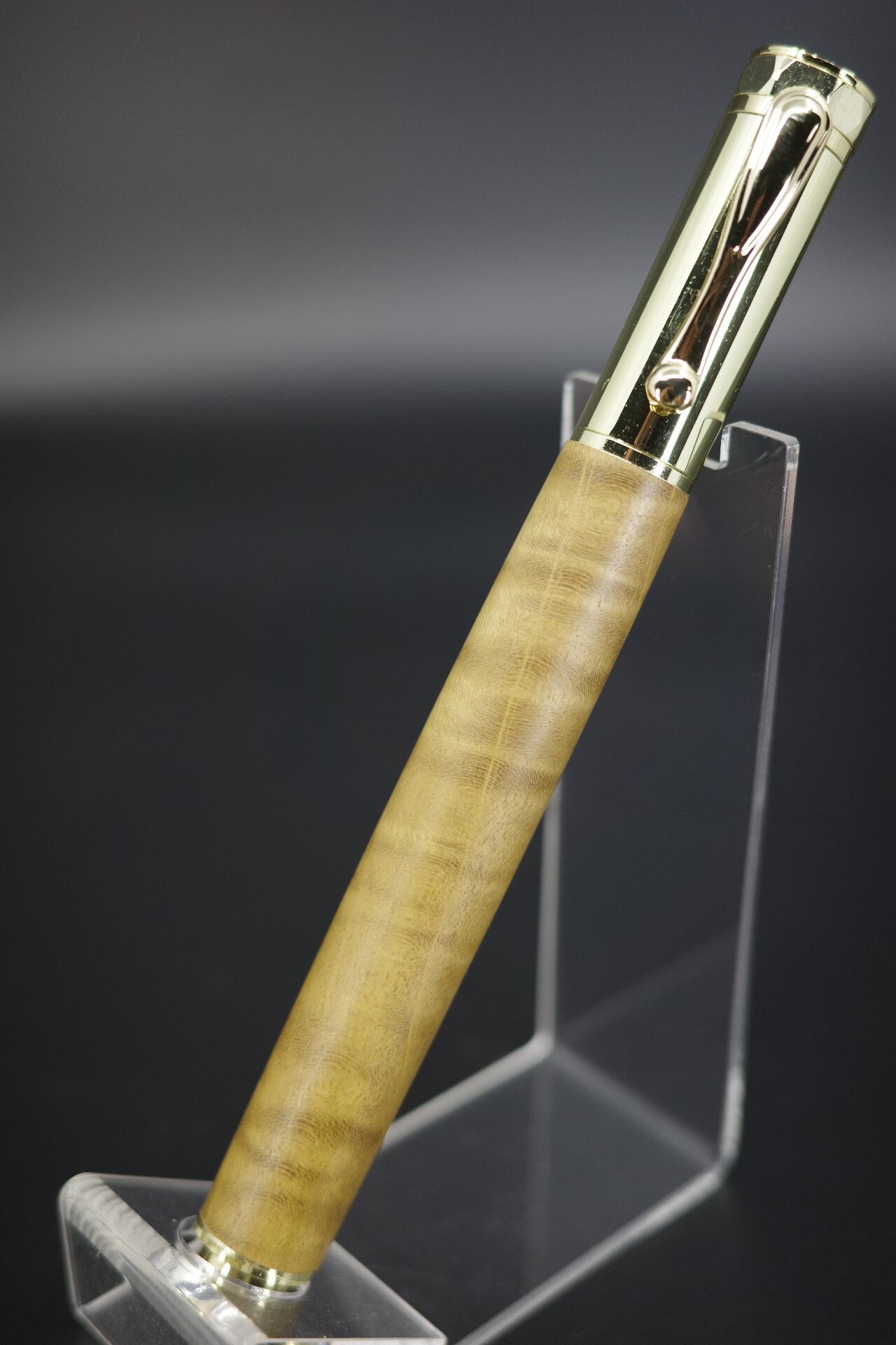 野原工芸本花梨虎杢ボールペン木軸ペン 箱、保証書付き