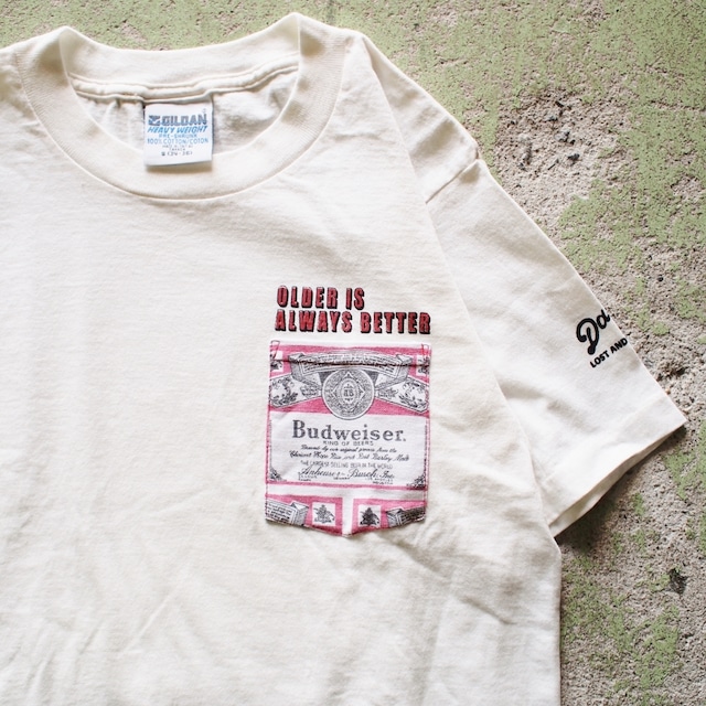 【LOST AND FOUND】"Budweiser" Remake Pocket T-shirt (KINARI)