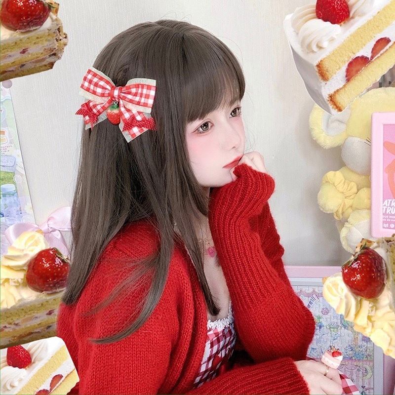 いちごリボン ベビーヘアクリップ ヘアピン ヘアゴム 苺 イチゴ リボン