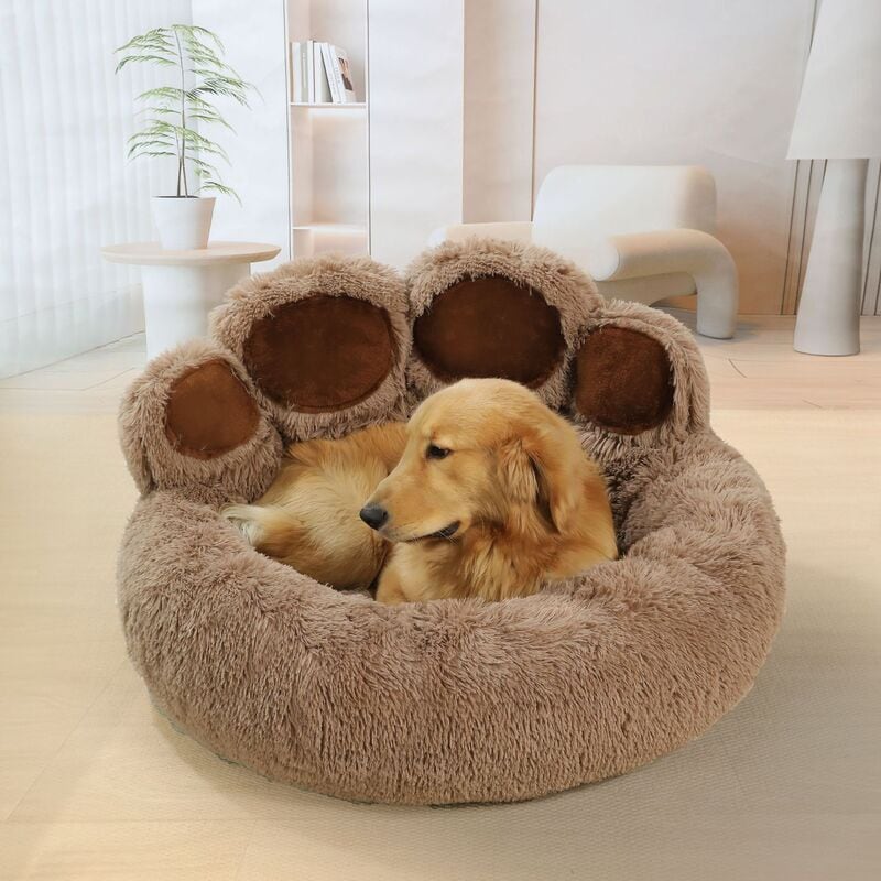 ペット ベッド 肉球 ふわふわ 暖かい 大型犬 直径 90cm 直径 110cm