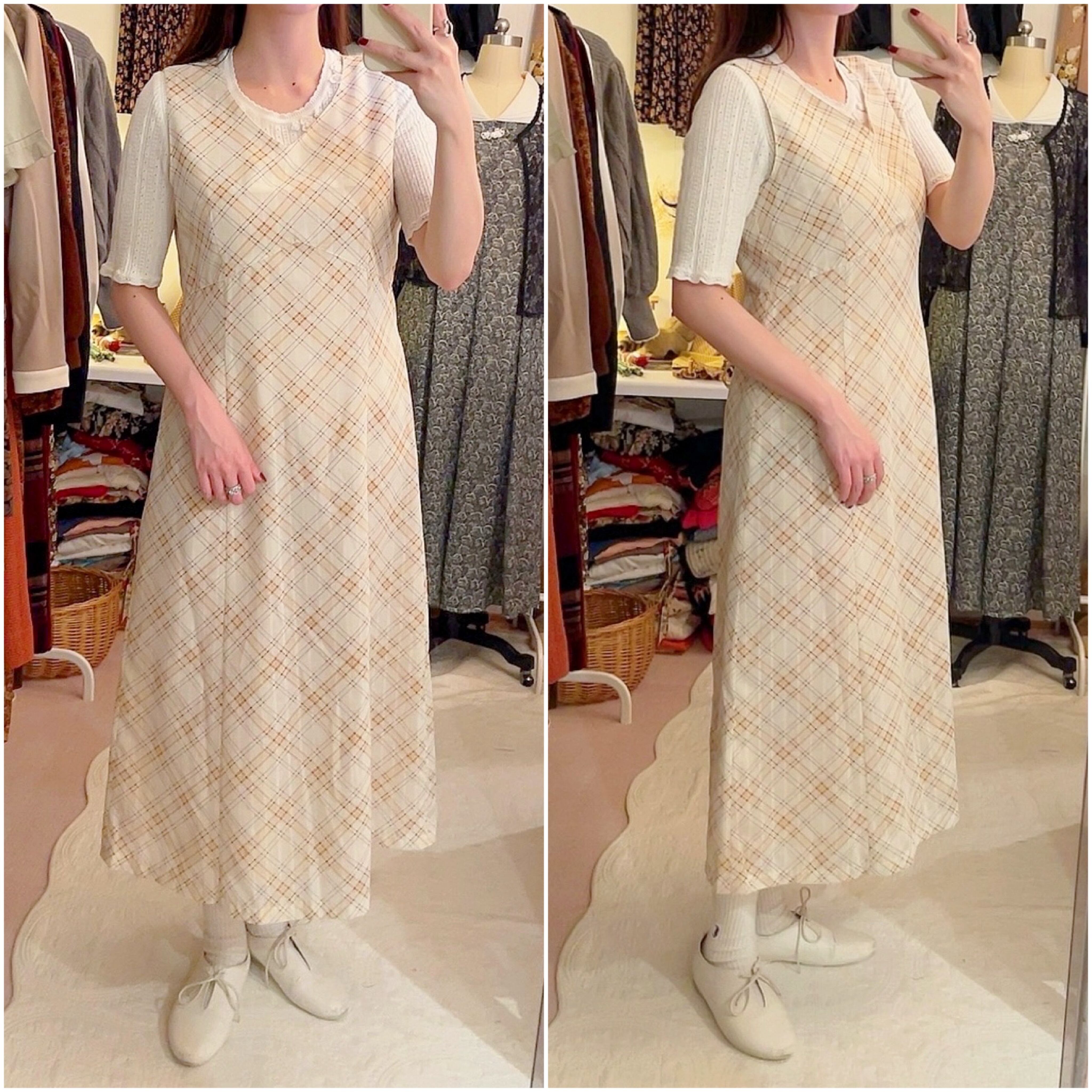 white flower knit ensemble