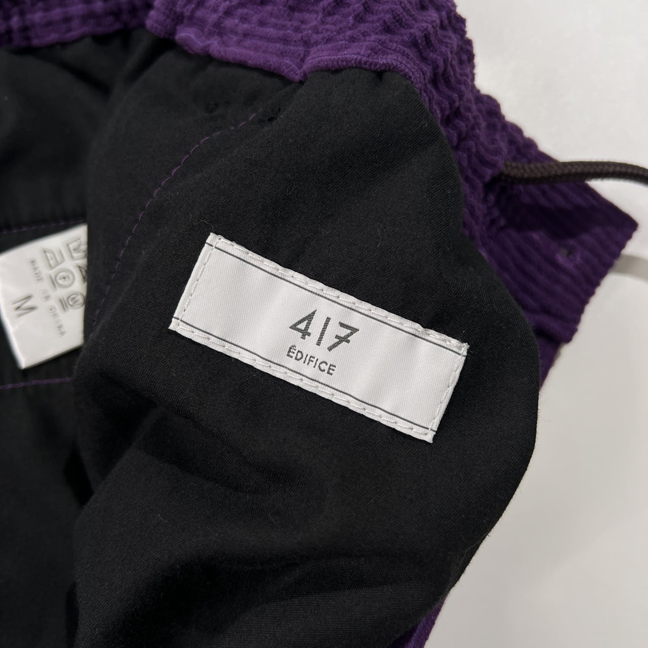 417 EDIFICE エディフィス コーデュロイ イージー パンツ ボトムス サイズ M /パープル/ベイクルーズ