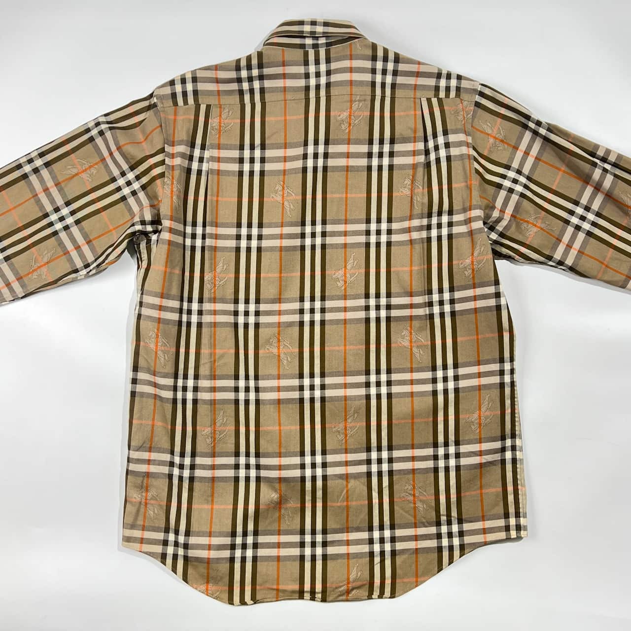 90s Burberrys バーバリー シャドーホース ノバチェック 長袖シャツ L/ベージュ系 メンズ ビンテージ