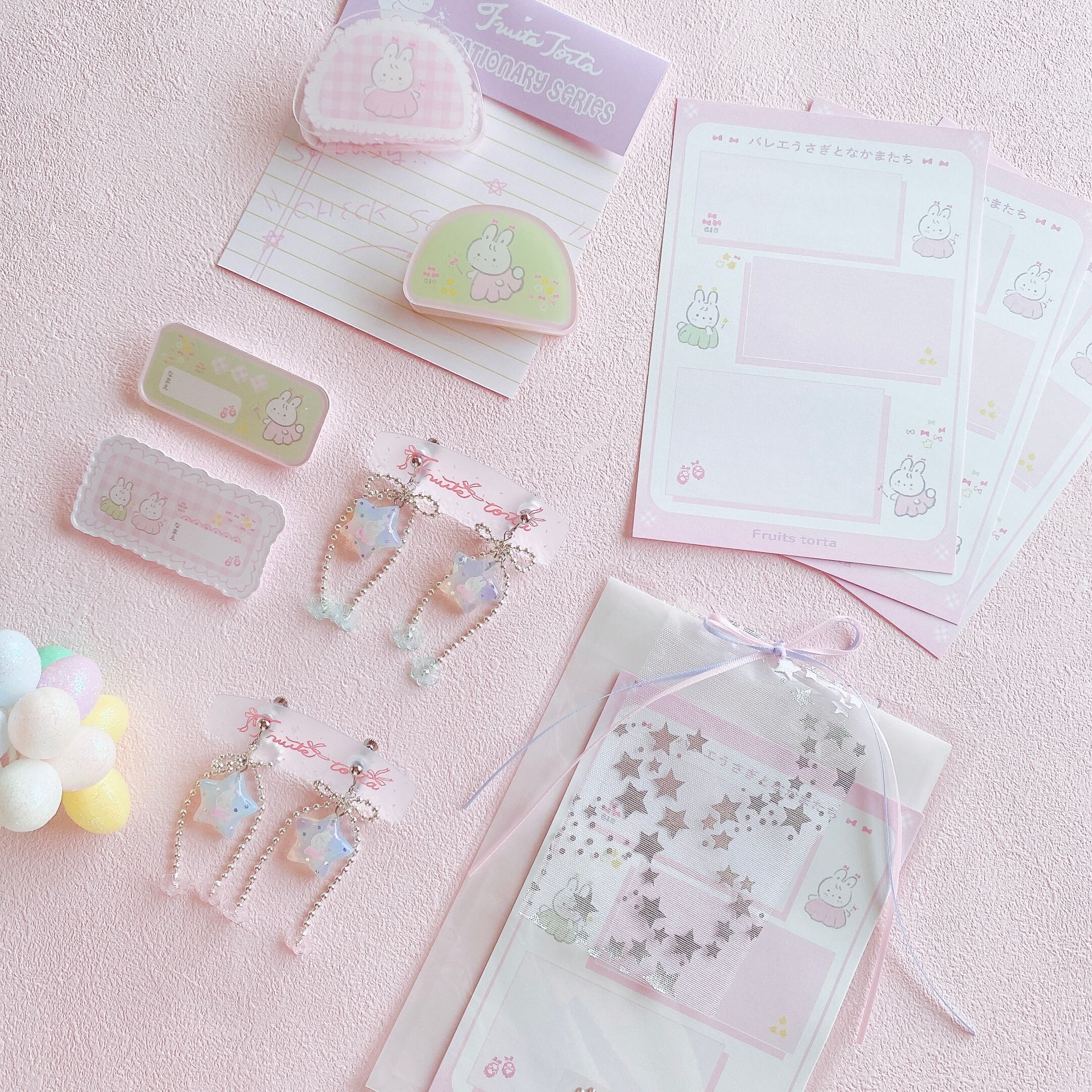 バレエうさぎのアクリル名札(かまぼこみどり)