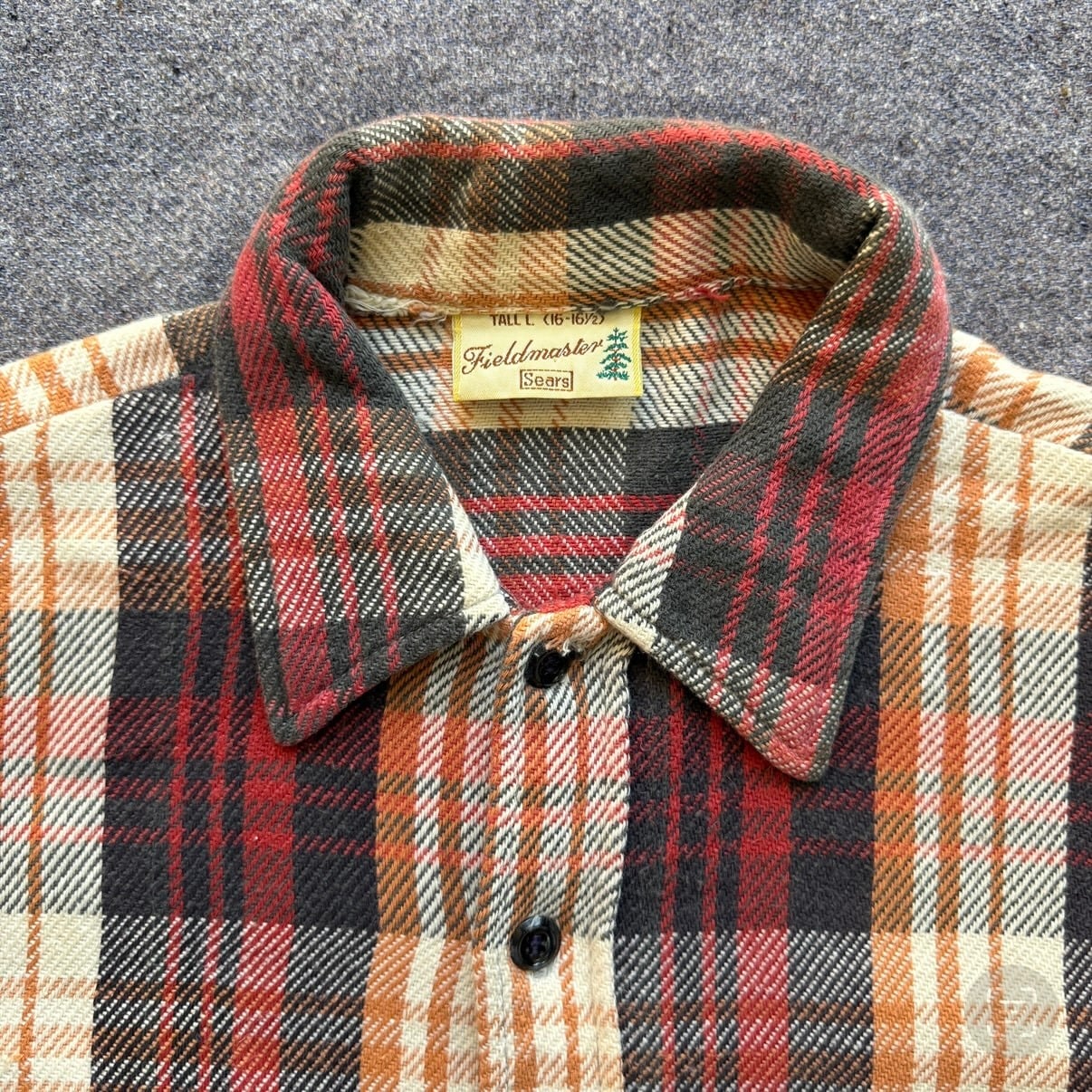 70s～80s JAMAICA製 SEARS flannel shirt シアーズ ネルシャツ