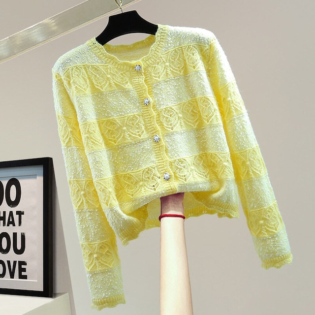 Yellow border cardigan　M991